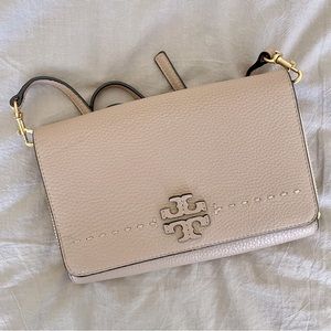 Tory Burch McGraw Flat Leather Crossbody Wallet